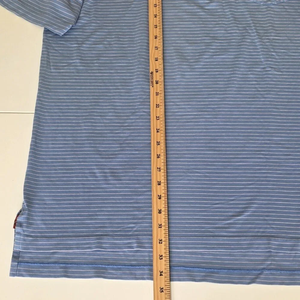 Polo Golf Ralph Lauren Stretch Lisle Polo Shirt Men Size XL Blue Pink Stripes SS